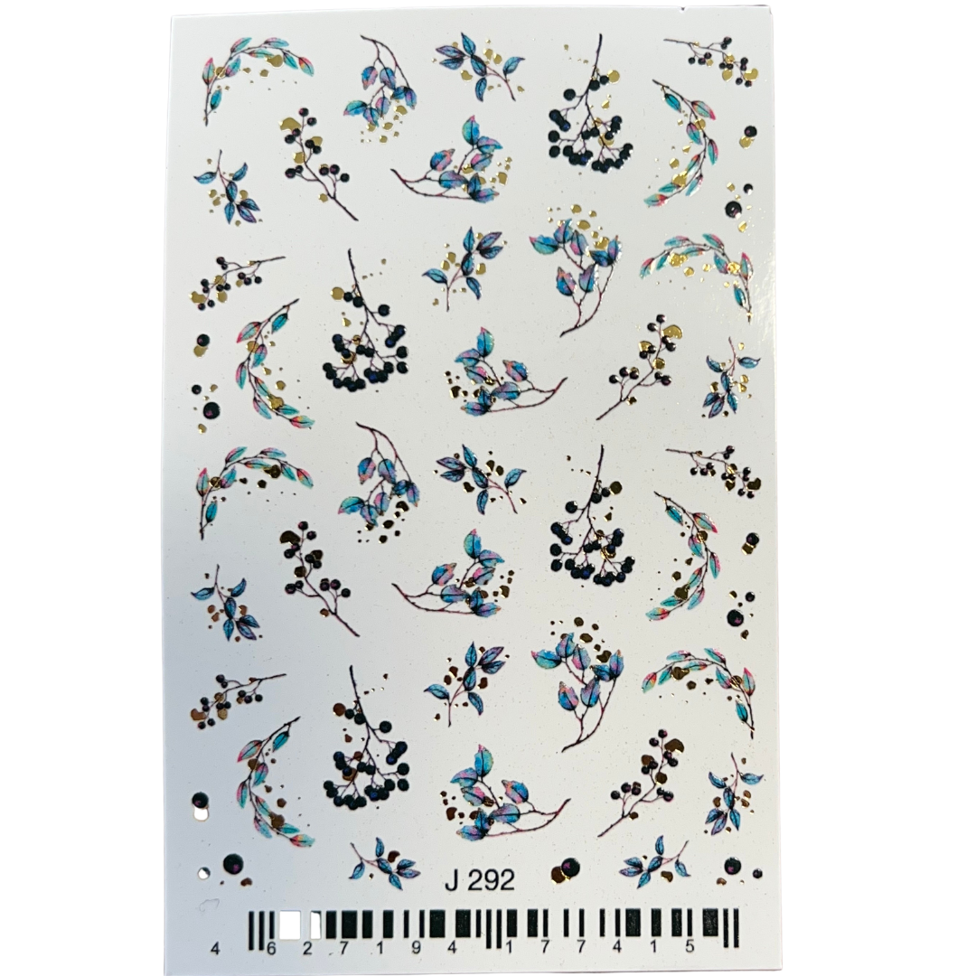 Delicate Blue Floral Individual Decals