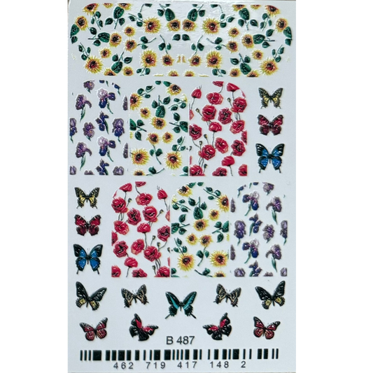 Blossoms and Butterflies 3D Full Nail Decals